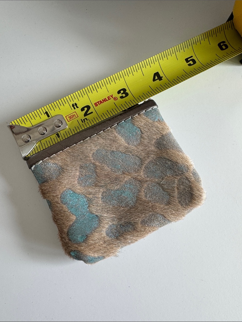 MayaMoonDesigns Metalic Turquoise Leopard Coin Jewelry Pouch - Picture 2 of 3